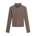Half Turtleneck Long-sleeved T-shirt With Loose And Thin Small Stand-up Neck Bottoming Shirt For Women_ecoleips.com