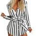 Women's Clothing Spring and Summer New Shirt Loose Fashion Striped Mid length Women's Shirt Spot_ecoleips.com