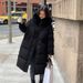 "Women's Longline Quilted Puffer Coat With Faux Fur Hood – Extra-Length Winter Jacket, Thickened Down-Alternative Fill, Ultra-Warm For Harsh Cold"_ecoleips.com