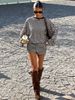 Y2K Striped Lounge Set - Oversized T-Shirt & Shorts Comfy Two-Piece Outfit For Women (Khaki, S-XL)_ecoleips.com