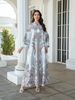 Cross-Border Muslim Women's Long Robe, Printed Rhinestone Beaded Arabic Dress Abayas, Elegant Loose-Fitting Long Sleeve All-Season Garment_ecoleips.com