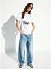 Black White Slim Fitted Cotton Top, Women Elegant Short Sleeve T-Shirt, Simple Commute & Daily Wear Tee_ecoleips.com