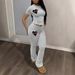 Women's Love Print Suit Long Sleeve Round Neck T-Shirt And Trousers Set Style Independent Station Clothing_ecoleips.com