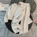 "Women's Slimming Sweatshirt & Sweatpants Set – Trendy Two-Piece Outfit (Apricot/Dark Grey, S-XXL)"_ecoleips.com