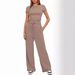 Women's Two Piece Set Short Sleeved Ruffled Top Casual Sweatpants Versatile Relaxed Style_ecoleips.com