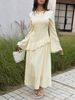 Elegant Fairy Like Women's Dress European American Style Water Sleeve Patchwork Design Spring Summer_ecoleips.com