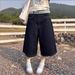 Women's Clothing Women's Korean Cow Trendy Wide Leg Cropped Jeans Washed Retro Old Blue Embroidered Loose Fit Denim_ecoleips.com