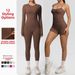 Women's Clothing Solid Color Double Sided Sanded Breathable Tight Yoga Suit Sports Running Fitness Eight Piece Set_ecoleips.com