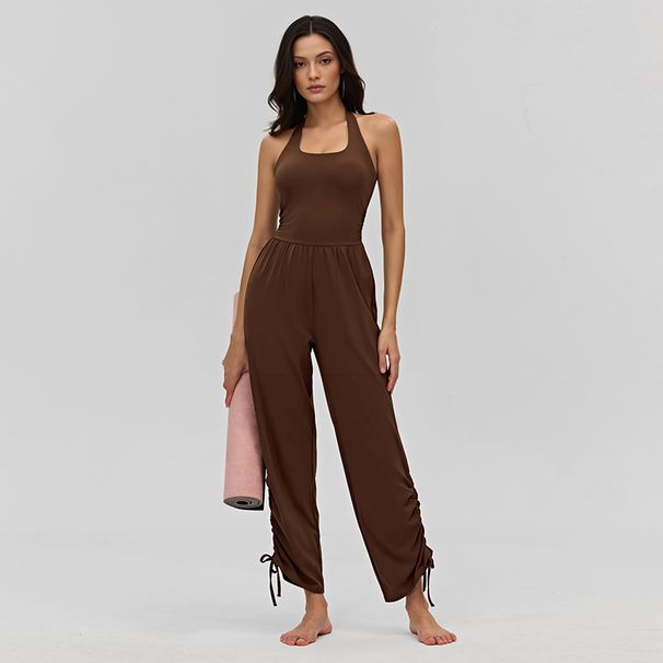 Halter Sling Wide Leg Yoga Jumpsuit_ecoleips.com