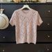 Women's Clothing Sweet And Age Reducing Love Hollow Round Neck Short Sleeved Knitted Sweater Summer New Loose Pullover Slightly Transparent Tops_ecoleips.com