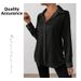 Women's Clothing Women's Satin Blouse Long Sleeved Faux Silk Shirt Long Sleeve For Formal & Casual For Women_ecoleips.com