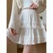 Lace Cake Skirt Women's Spring And Summer New Style Skirt College Style White Short Skirt Age Reducing High Waist Temperament Elegant Skirt_ecoleips.com