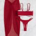 Women's Clothing Split Solid Color Bikini U Shaped Decorative Swimming Tide Swimsuit_ecoleips.com