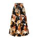K A-line Pleated Skirt With Floral Print And Elastic Waist For Autumn._ecoleips.com
