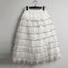 Korean Style Layered Tulle Skirt For Women, High Waist Flared A-Line Party Skirt With Unique Hem Design_ecoleips.com