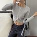 Cross-border European And American Y2K Style Button-up Long-sleeve T-shirt, Knitted Women's Clothing, 2025 Autumn/winter_ecoleips.com