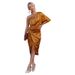 Women's Clothing Sexy single sleeve rose section irregular skirt dress evening dress woman_ecoleips.com