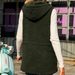 Women's hooded sleeveless zipper mid-length solid color fleece vest with adjustable waist_ecoleips.com