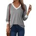 Wholesale Of Simple And Versatile Large-V-Neck Solid Loose Sweatshirts, Thin Casual Tops And T-Shirts_ecoleips.com