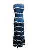 Women's Navy Blue Tie-Dye Halter Maxi Dress With Sleeveless Loose Fit - Boho Chic Summer Vacation Beach Evening Gown For Casual_ecoleips.com