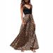 Verve 2025 Summer Women's Clothing Leopard Print High Waist Long Bohemian A-line Midi Skirt For Women_ecoleips.com