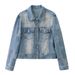 2026 Spring New Women's Loose-Fit Versatile Vintage Design Jacquard Rhinestone Ladies' Denim Jacket YF2706_ecoleips.com