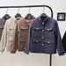 Minimalist Stand Collar Long Sleeve Jacket – Relaxed Fit With Button Front & Functional Pockets For Casual & Office Wear_ecoleips.com