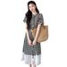 Summer New Korean Fashion Plaid Patchwork Maternity Dress_ecoleips.com