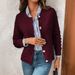 2026 Cross-Border European And American Autumn New Women's Solid Color Commuter Knitted Cardigan Casual Sweater_ecoleips.com