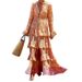 Women's Clothing Autumn Fashion Print Holiday Beach Mid Length Dress_ecoleips.com