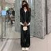 6493 Casual Sports For Women 2025 Korean Version Loose Design Hooded Sweatshirt Two-Piece Set_ecoleips.com