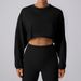 Women's Clothing Round Neck Sweatshirt T Shirt Sports Short Bottoming Shirt Yoga Running Loose Long Sleeved Top For Women_ecoleips.com