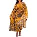 Women's Clothing Printed round neck flying sleeves hip hugging waist back slit dress_ecoleips.com