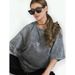 American Retro Washed Black Summer New Fashion Sweet Printed Versatile 100% Cotton Short Sleeve T-Shirt Trend_ecoleips.com