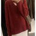 K Design Sense V-neck Collar Knitted Sweater For Women, New Style Pullover Long-sleeved Lazy Style Sweater._ecoleips.com