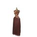 Women's Clothing Printed Dress Sweet Long Sleeveless Round Neck With Belt Elegant Patchwork_ecoleips.com