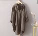 Women's Clothing New Women's Casual Solid Color Shirt Autumn Cotton And Linen Cardigan Double Pocket Long Sleeved Top_ecoleips.com