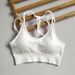 New European And American Seamless Knitted Sports Bra With Ribbed Back, Yoga Underwear, Breathable Running Fitness Tank_ecoleips.com