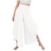 Aria Basics Cross-border European And American Solid Color Elegant Commuting Slightly Flared High-Waisted Loose_ecoleips.com