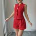 Summer Fashion Casual V Neck Set Women's Irregular Vest Shorts_ecoleips.com