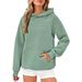 Women's Casual Stripe Hooded Long Sleeve Sweatshirt - Loose Fit Pullover With Pockets, Soft Polyester Blend, Trendy Streetwear For Autumn Winter_ecoleips.com