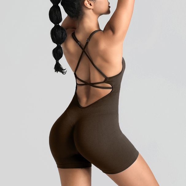 Women’s Clothing Beautiful Back Fitness Clothes Outer Wear Quick Drying Clothes Yoga Jumpsuit Sports Suit Yoga Clothes Suit High End Summer_ecoleips.com