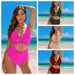 Women's Clothing One Piece Swimsuit Sexy Vacation Bikini Tummy Cover Hollow Out Cross Body For Hot Spring_ecoleips.com