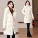 Women's Winter Long Coat With Horn Buttons - Thickened Cotton Padded Jacket For Middle-Aged Women, Elegant And Warm Outerwear_ecoleips.com