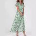2026 New European And American Style Beach Maxi Dress, Chiffon Floral Print, Short Sleeve, Ruffle V-Neck, Fashionable_ecoleips.com