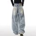 Women's Blue Wide Leg Jeans Loose Straight Leg Pants Versatile Embroidered Plus Size Regular Thickness Autumn Winter Style_ecoleips.com
