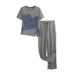 Women's Clothing Design Denim Patchwork Short Sleeved T Shirt With Trousers Two Piece Fashion Suit_ecoleips.com