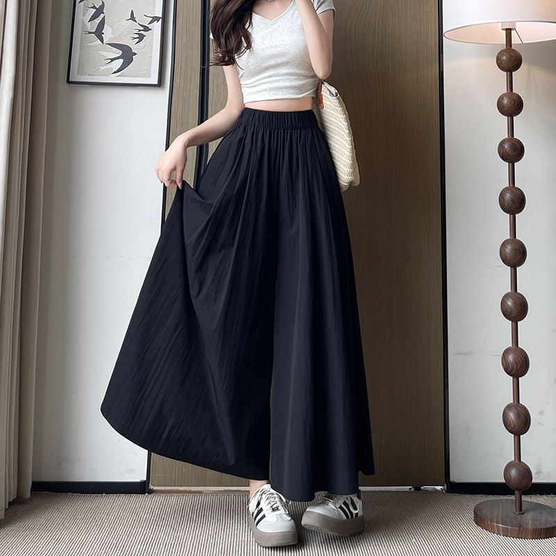 K Women's New High Waisted A-line Skirt With A Hanging Feeling And Wide Leg Pants_ecoleips.com
