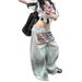 Retro Street Style Casual Pants for Women Loose Design Floor Length with Laces Print Hot Girl Fashion European And American Cross Border_ecoleips.com