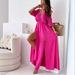 Women's Clothing Solid Color Sexy Suspenders Five Point Sleeves Mid Length Dress_ecoleips.com